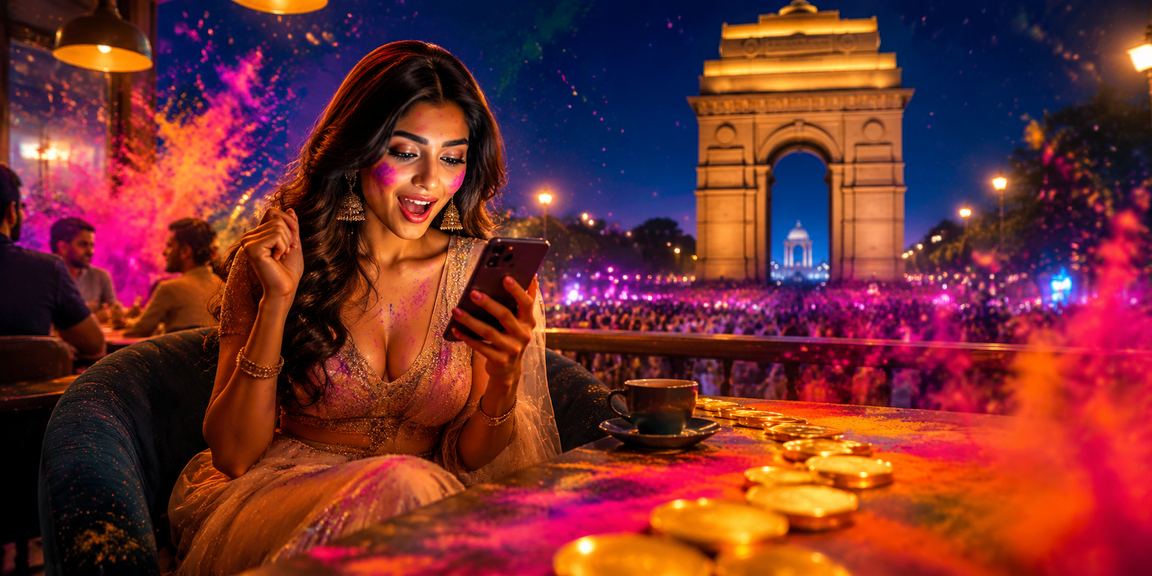 Delhi India Gate during cricket Holi festival